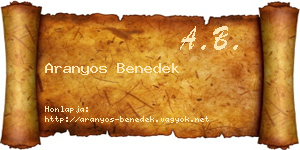 Aranyos Benedek névjegykártya